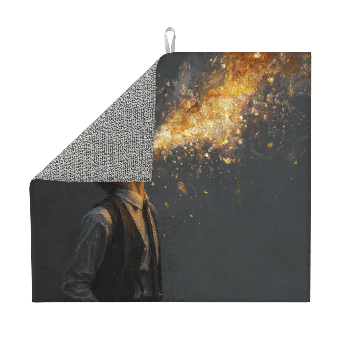 2-pack Water-Absorbent Kitchen Drying Mat β Anti-Slip Microfiber Dish Mat for Countertops β Fast Drying & Foldable β Artistic Design β 18x16 Inches