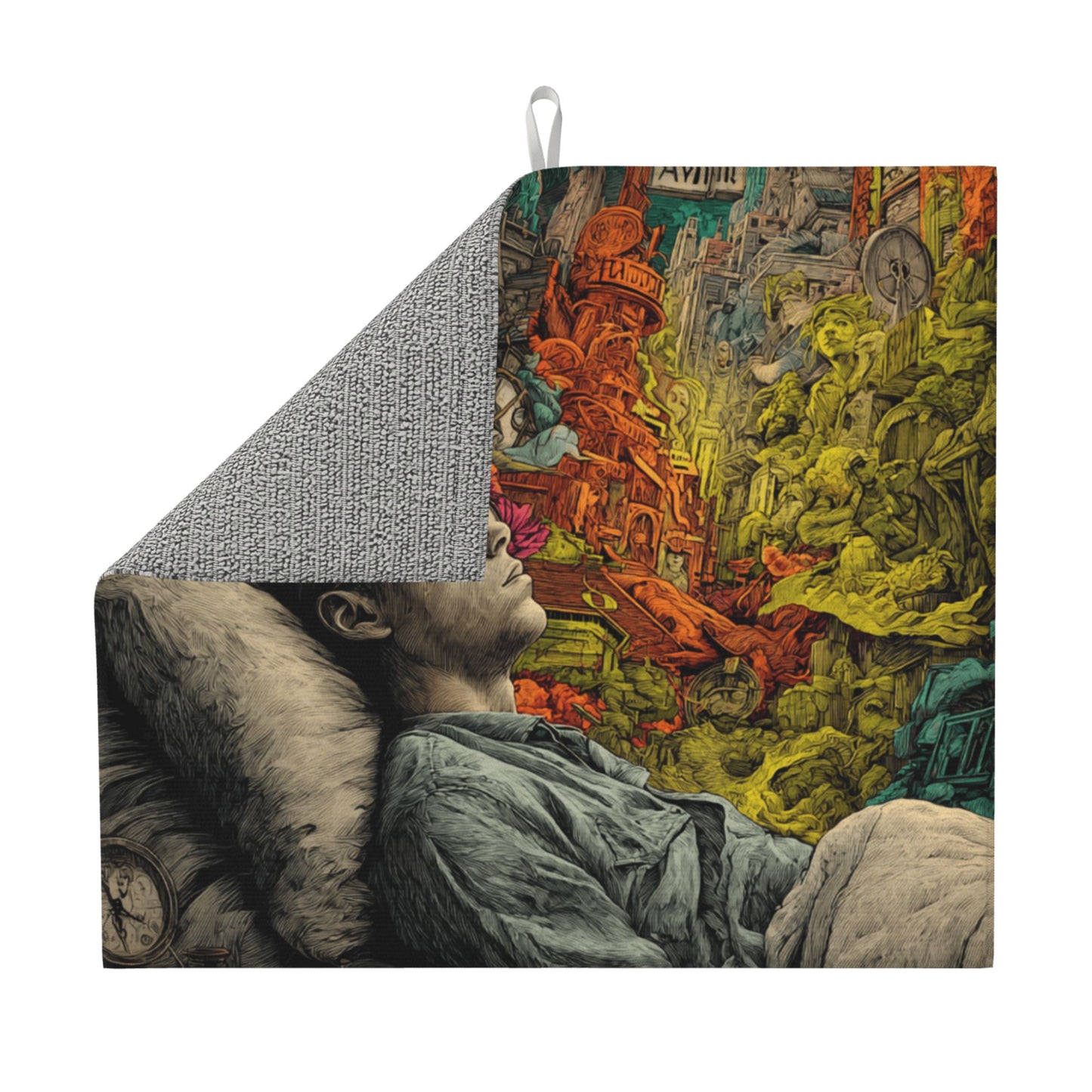 2-Pack Absorbent Dish Drying Mats β Non-Slip Fast-Dry Kitchen Counter Mats β Foldable & Machine Washable β Dream-Inspired Surreal Art Print β 18 x 16 Inches