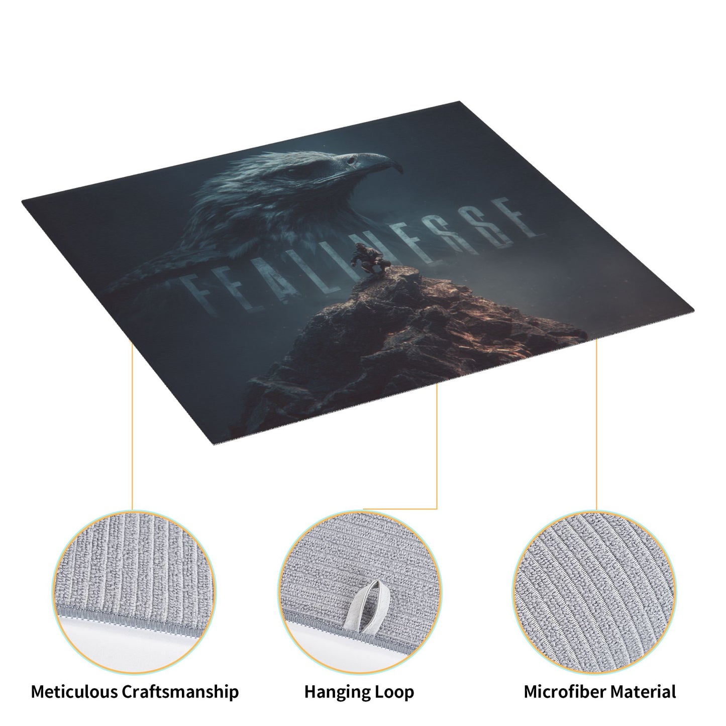 2-Pack Absorbent Kitchen Counter Mats – Bold Eagle & Warrior Poster Art – Quick Drying, Anti-Slip, Machine Washable – 18 x 16 Inches