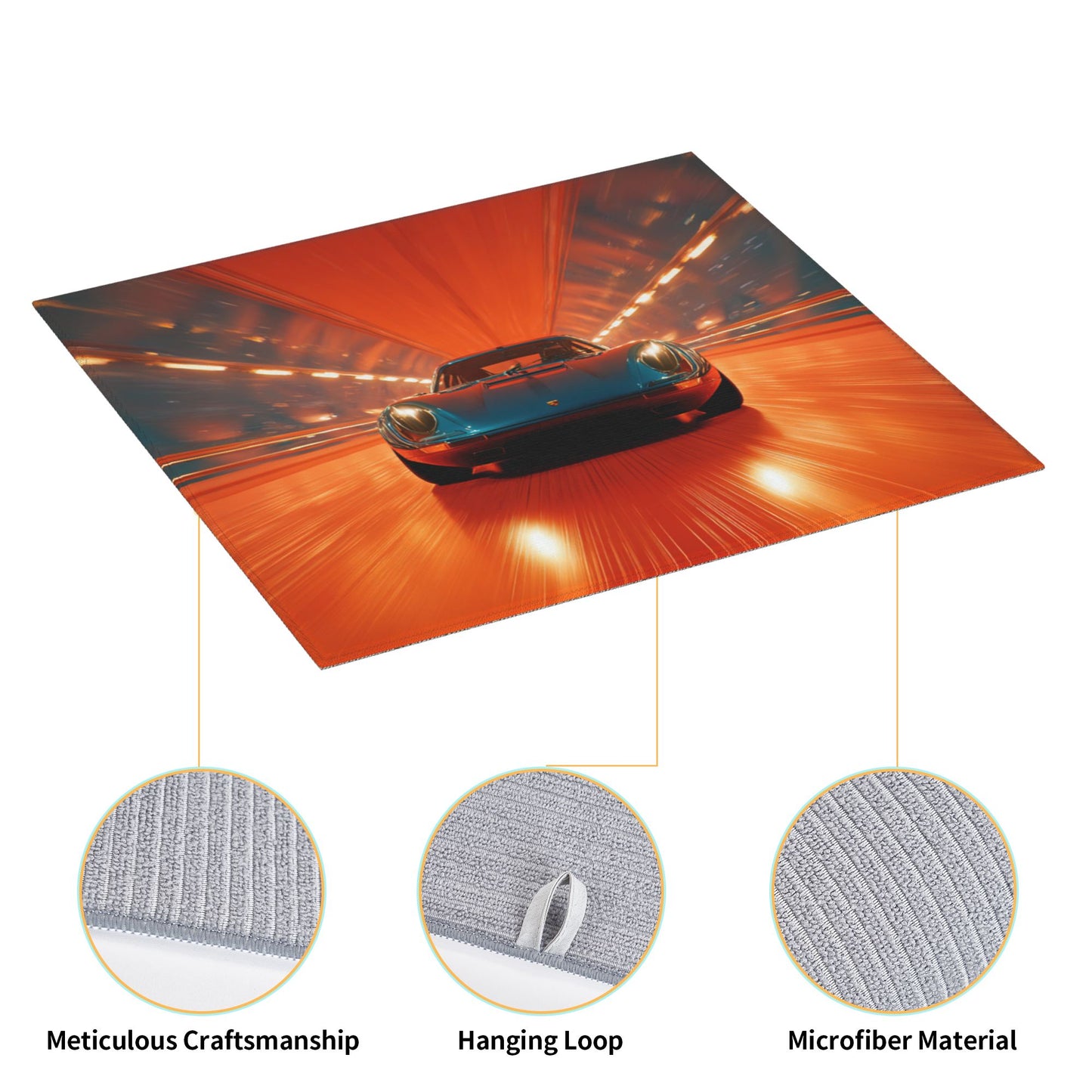 2-Pack Absorbent Kitchen Counter Drying Mats ā Racing Car in Tunnel Design ā Fast-Dry with Hanging Loop ā 18x16 in ā Non-Slip Backing