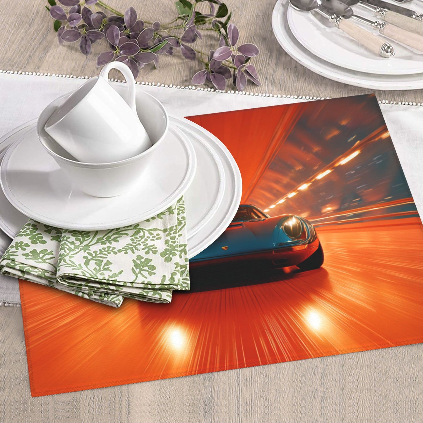 2-Pack Absorbent Kitchen Counter Drying Mats ā Racing Car in Tunnel Design ā Fast-Dry with Hanging Loop ā 18x16 in ā Non-Slip Backing
