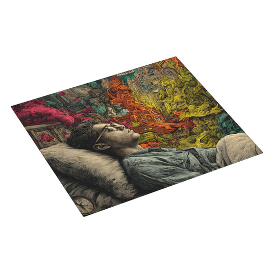 2-Pack Absorbent Dish Drying Mats – Non-Slip Fast-Dry Kitchen Counter Mats – Foldable & Machine Washable – Dream-Inspired Surreal Art Print – 18 x 16 Inches